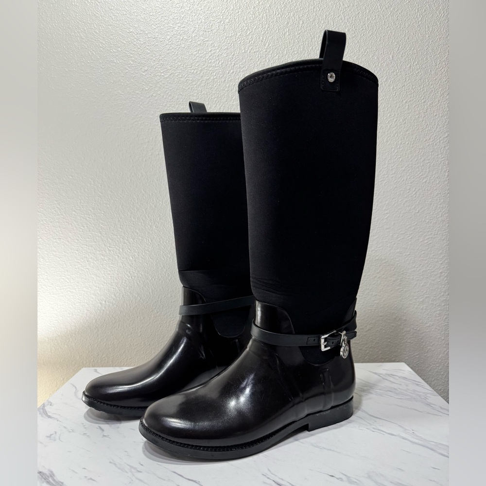 Michael Kors Black Women's Riding Rain Boots